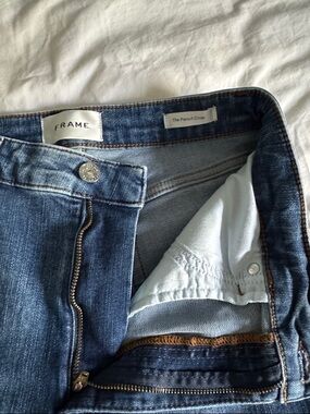 Frame Denim Indigo Cropped Pencil Jeans